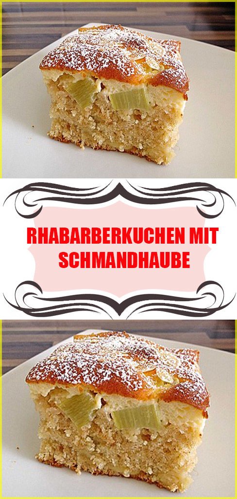 Rhabarberkuchen mit Schmandhaube Rezept 6 Rhabarberkuchen mit Schmandhaube