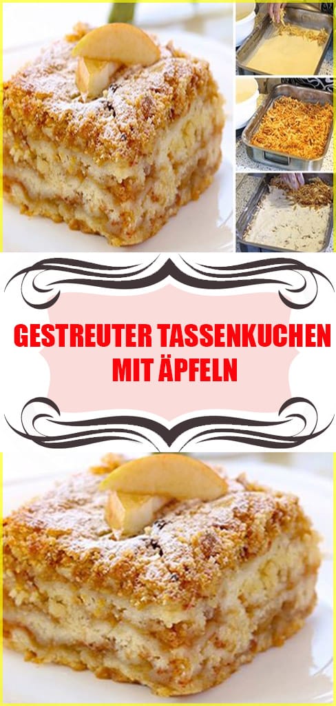 Gestreuter Tassenkuchen mit Äpfeln Rezept 6 Gestreuter Tassenkuchen mit Äpfeln