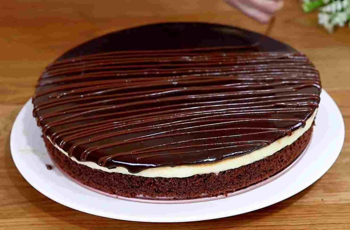 Schokokuchen mit Vanillepudding