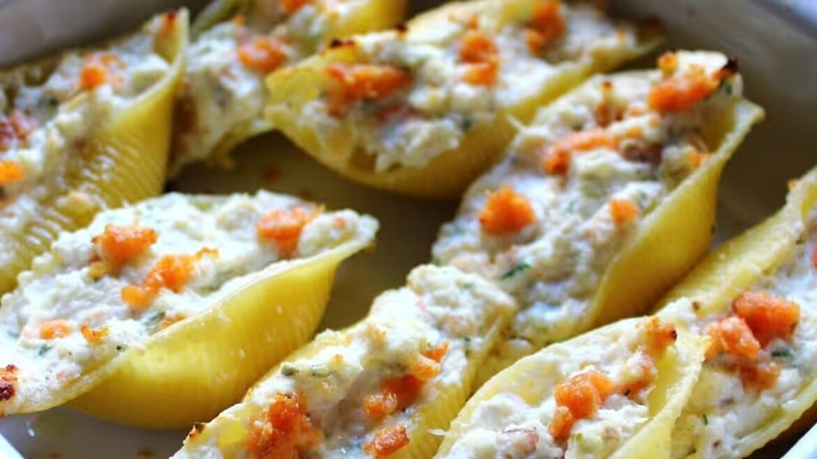 Conchiglioni mit Ricotta und Lachs, köstliches und originelles Rezept