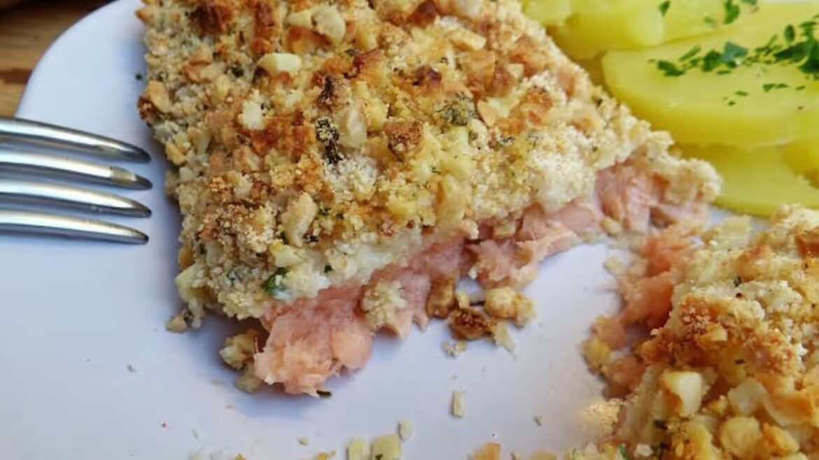 Lachs in Mandelkruste, ein Hauch Crunch, eine Geschmacksexplosion